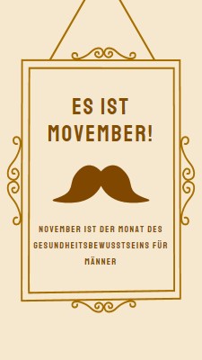 Schnurrbart für November brown vintage-retro