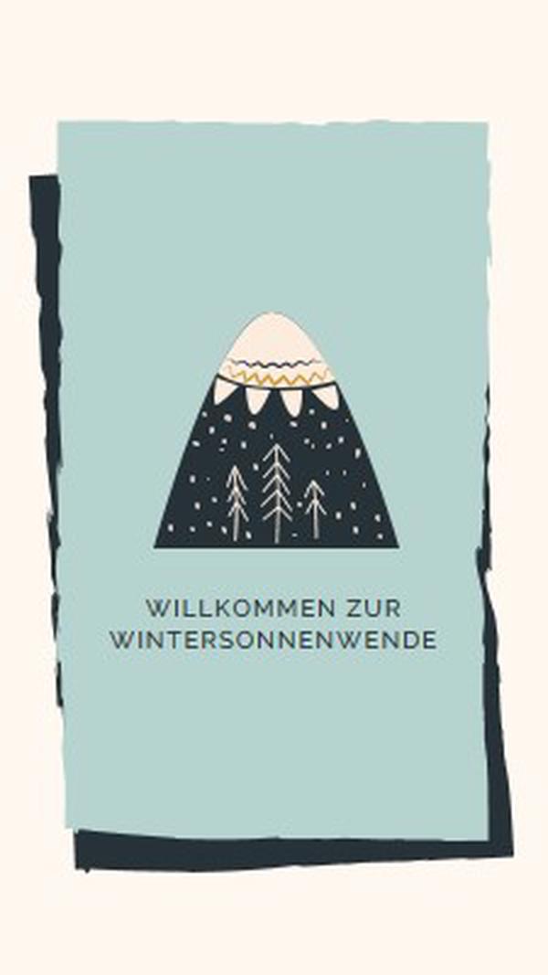 Willkommen bei der Wintersonnenwende blue whimsical-color-block