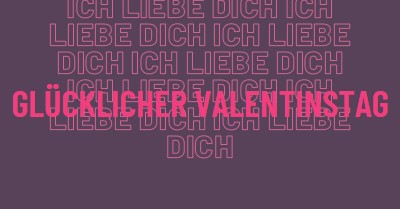 Ich liebe dich, Valentinstag purple modern-bold