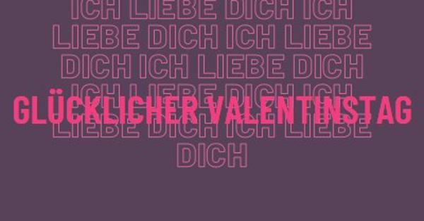 Ich liebe dich, Valentinstag purple modern-bold