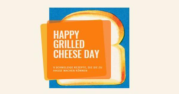 Happy Grilled Cheese Day orange modern-bold