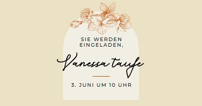 Taufe einladen yellow vintage-botanical