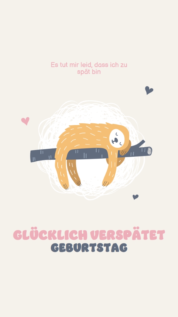 Verspätete Geburtstagswünsche white playful,cute,illustrative,whimsical,friendly,charming,graphic