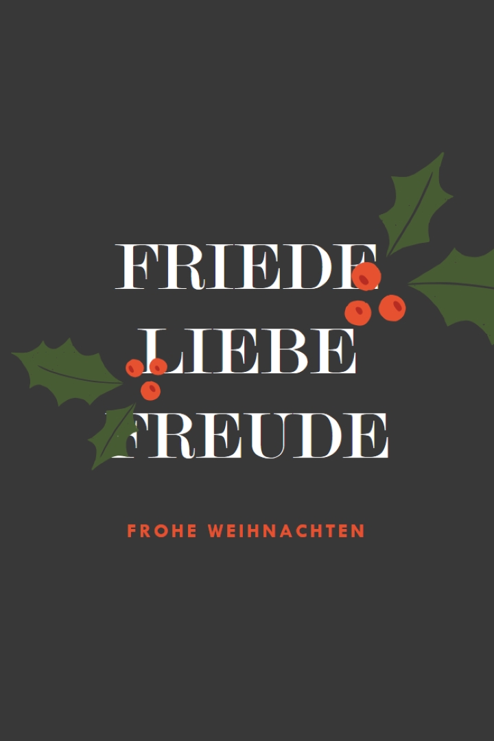 Friede, Liebe, Freude gray modern-simple