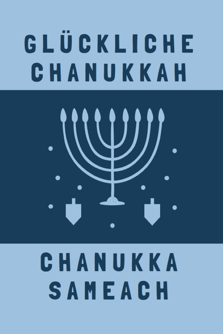 Segnungen von Chanukka blue modern-simple
