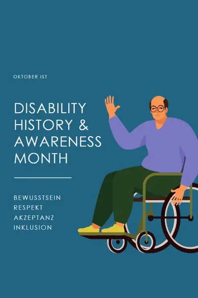 Disability History & Awareness Month blue modern-color-block