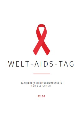 Sensibilisierung für AIDS white modern-simple