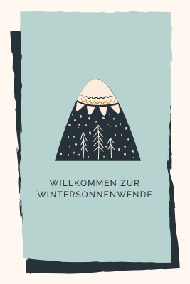 Willkommen bei der Wintersonnenwende blue whimsical-color-block