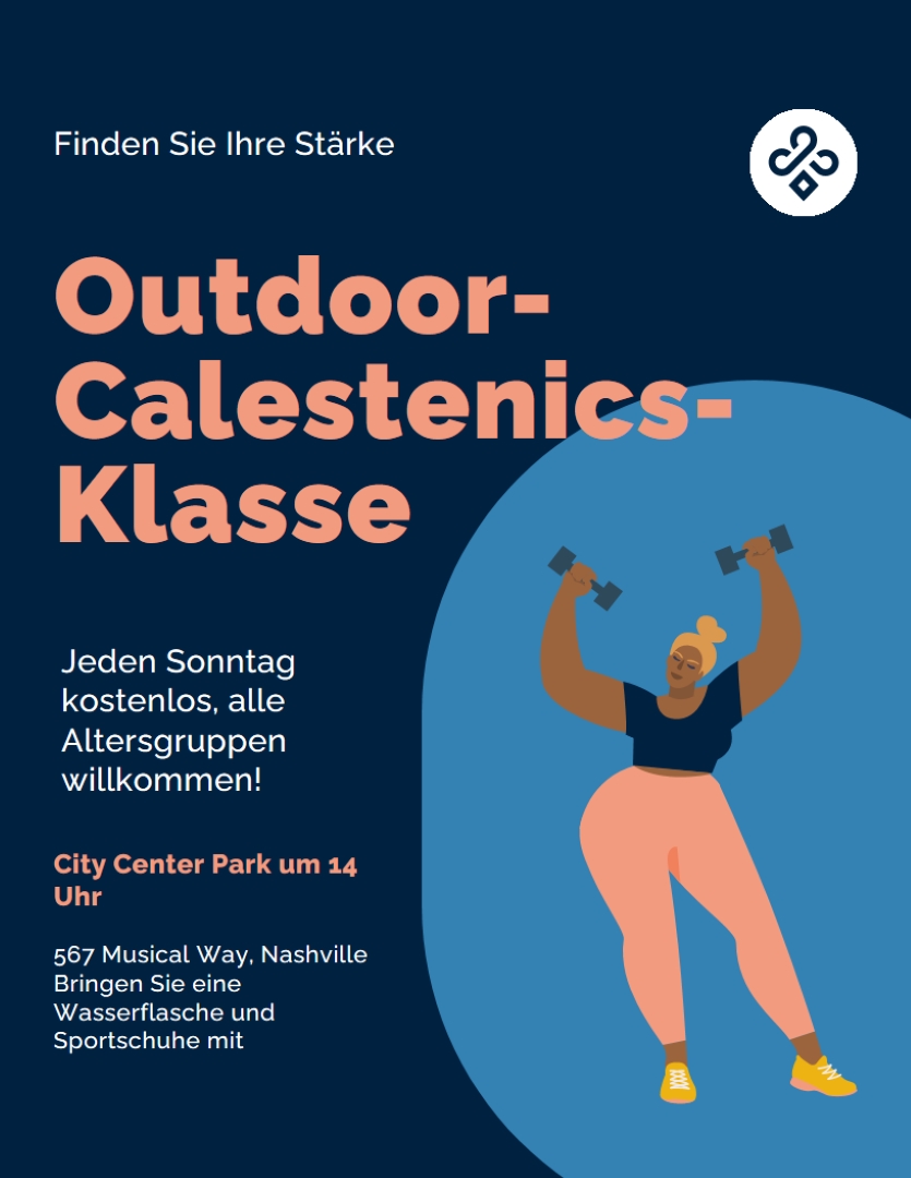Einfaches, modernes Übungsflyer blue modern,simple,flat-graphic