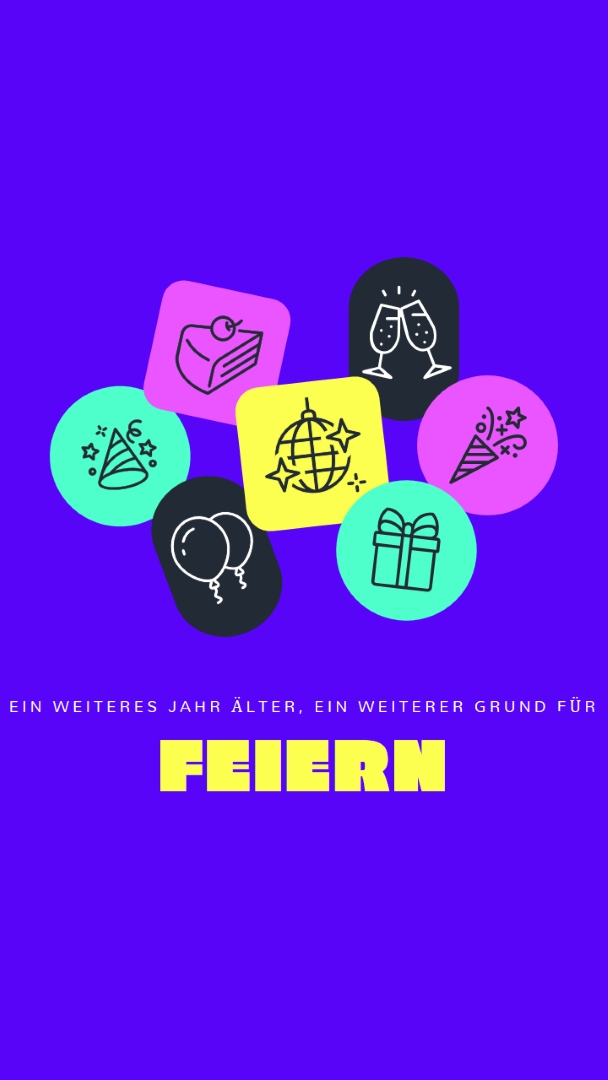 Hier ist zu einem anderen Geburtstag! blue bold,bright,geometric