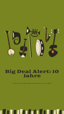 Warnung "Großer Deal" green retro,graphic,music