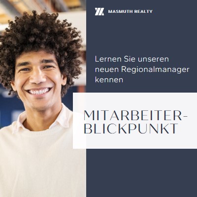 Neuer Regionalmanager im Blickpunkt blue modern-simple