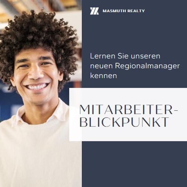 Neuer Regionalmanager im Blickpunkt blue modern-simple