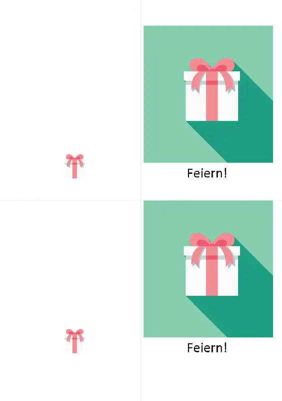 Glückwunschkarte mit Geschenkmotiv green modern-simple