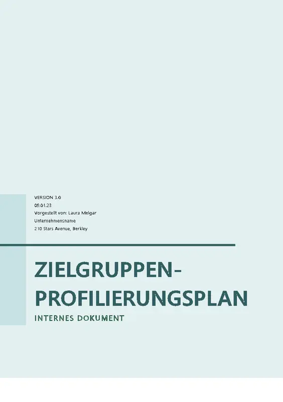 Plan zur Erstellung von Zielgruppenprofilen modern simple