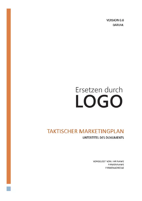 Taktischer Geschäftsmarketingplan modern simple