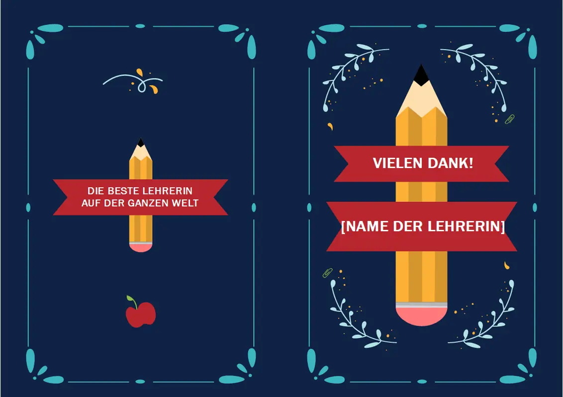 Dankeskarte für einen Lehrer whimsical-line