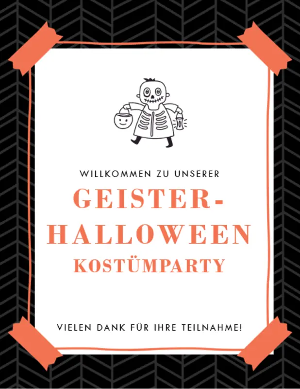 Skelett-Druckvorlagen für Halloween-Party black whimsical line