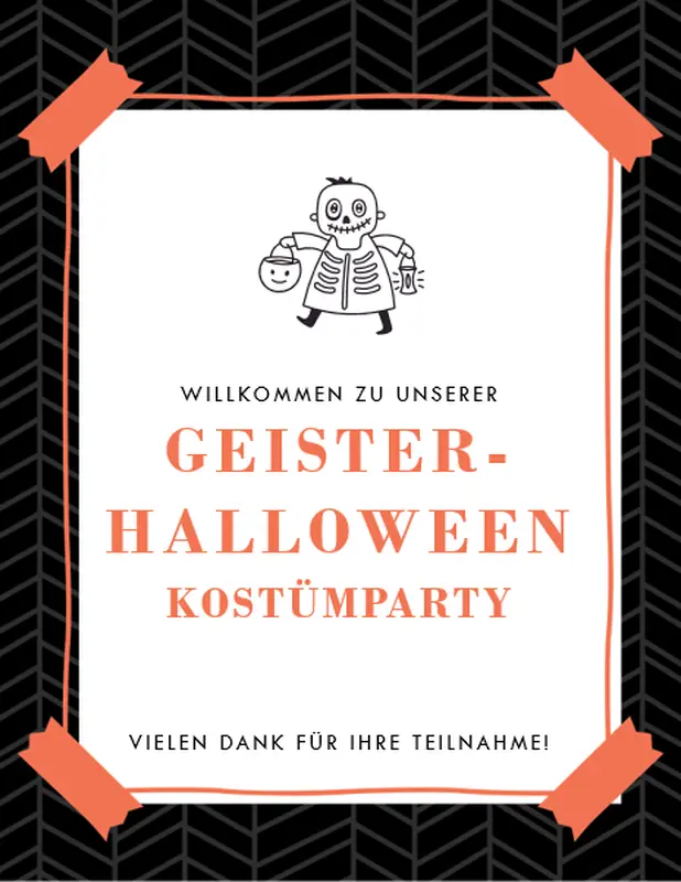 Skelett-Druckvorlagen für Halloween-Party whimsical line