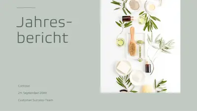 Präsentation mit minimalistischem Farbeinsatz organic-simple