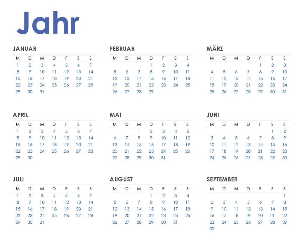 Einfacher Kalender modern simple