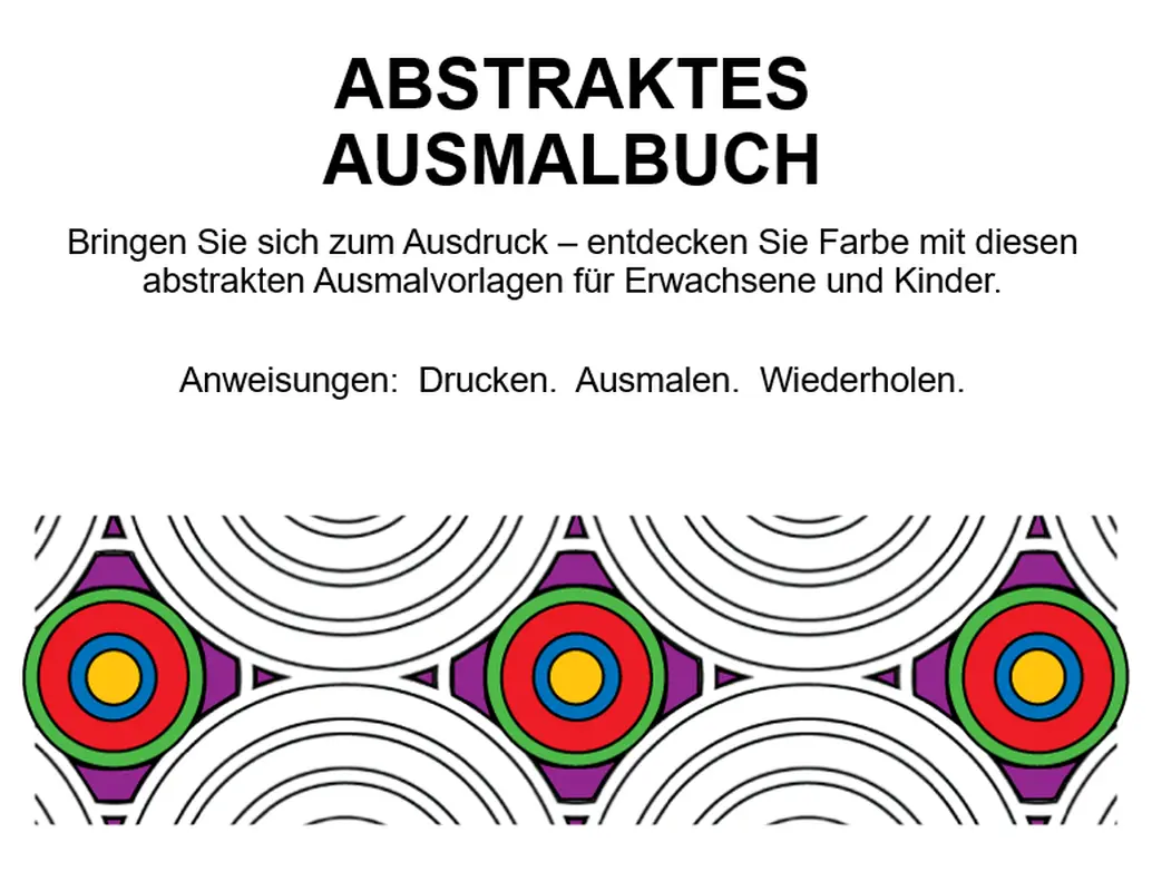Abstraktes Ausmalbuch modern bold
