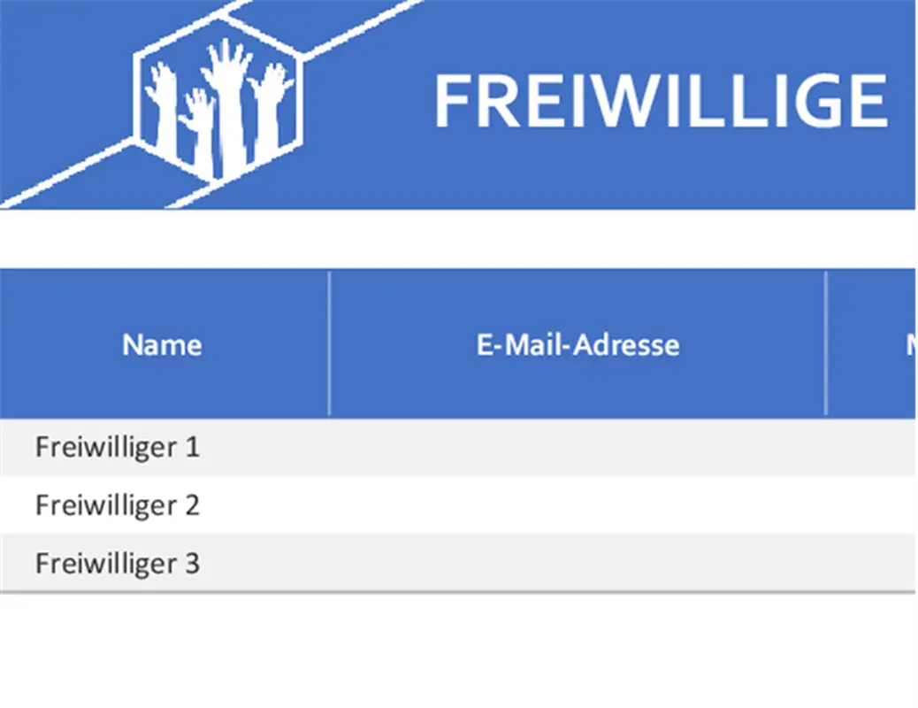 Arbeitsaufträge für Freiwillige modern-simple