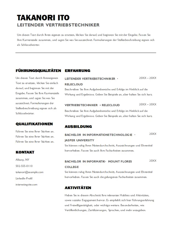 Aussagekräftiger Lebenslauf für Verkäufer