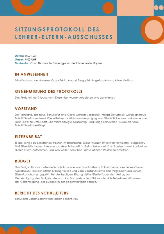 Education-Protokolle modern color block