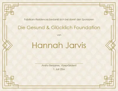 Art-Deco-Auszeichnungsurkunde vintage