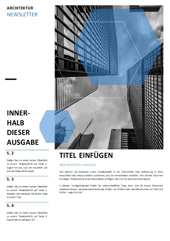 Architektur-Newsletter blue modern-geometric