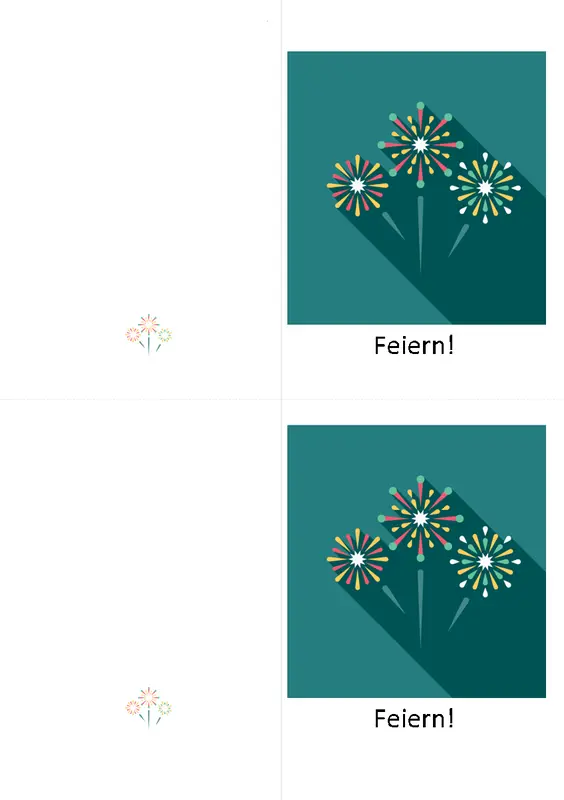 Glückwunschkarte mit Feuerwerkmotiv modern-simple