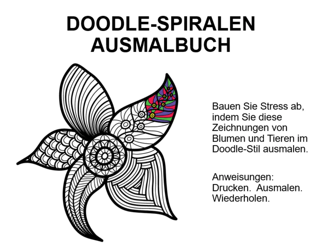 Doodle-Ausmalbuch (Spiralbuch) organic boho