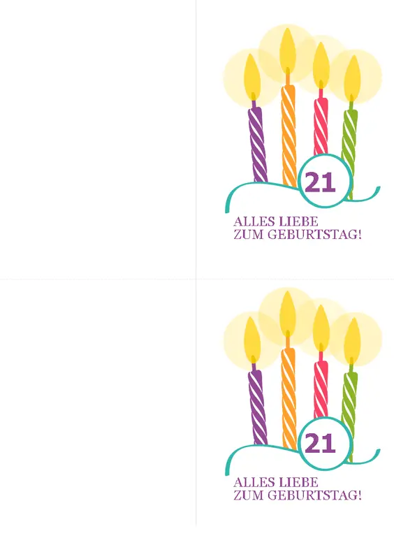 Geburtstagskarten für besondere Geburtstage (2 pro Seite, für Avery 8315) modern-simple