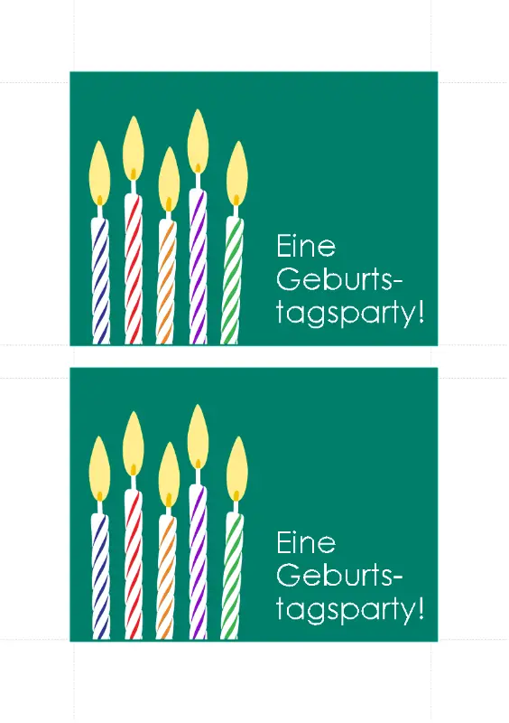 Geburtstagseinladungs-Postkarten (2 pro Seite) green modern-simple