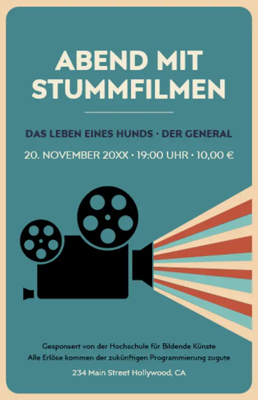 Filmabend-Plakate blue vintage retro