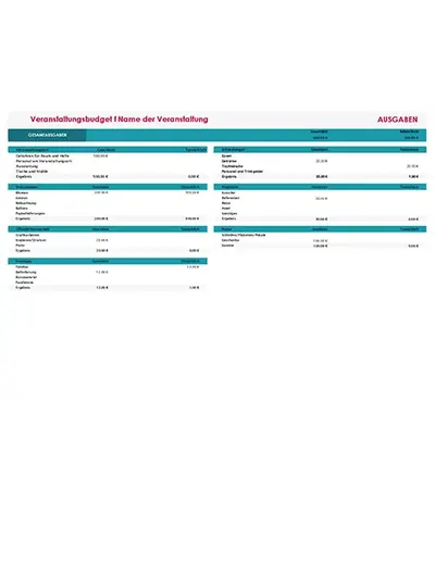 Veranstaltungsbudget modern-simple