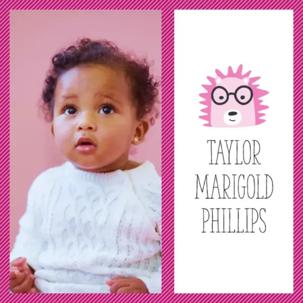Fotoalbum für Babycollage pink whimsical color block