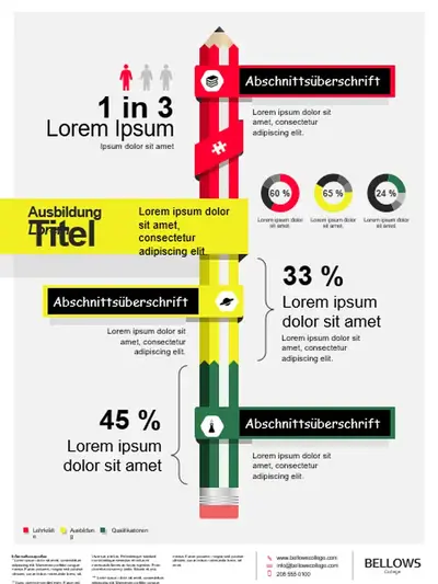 Poster mit Bildungsinfografiken modern-bold