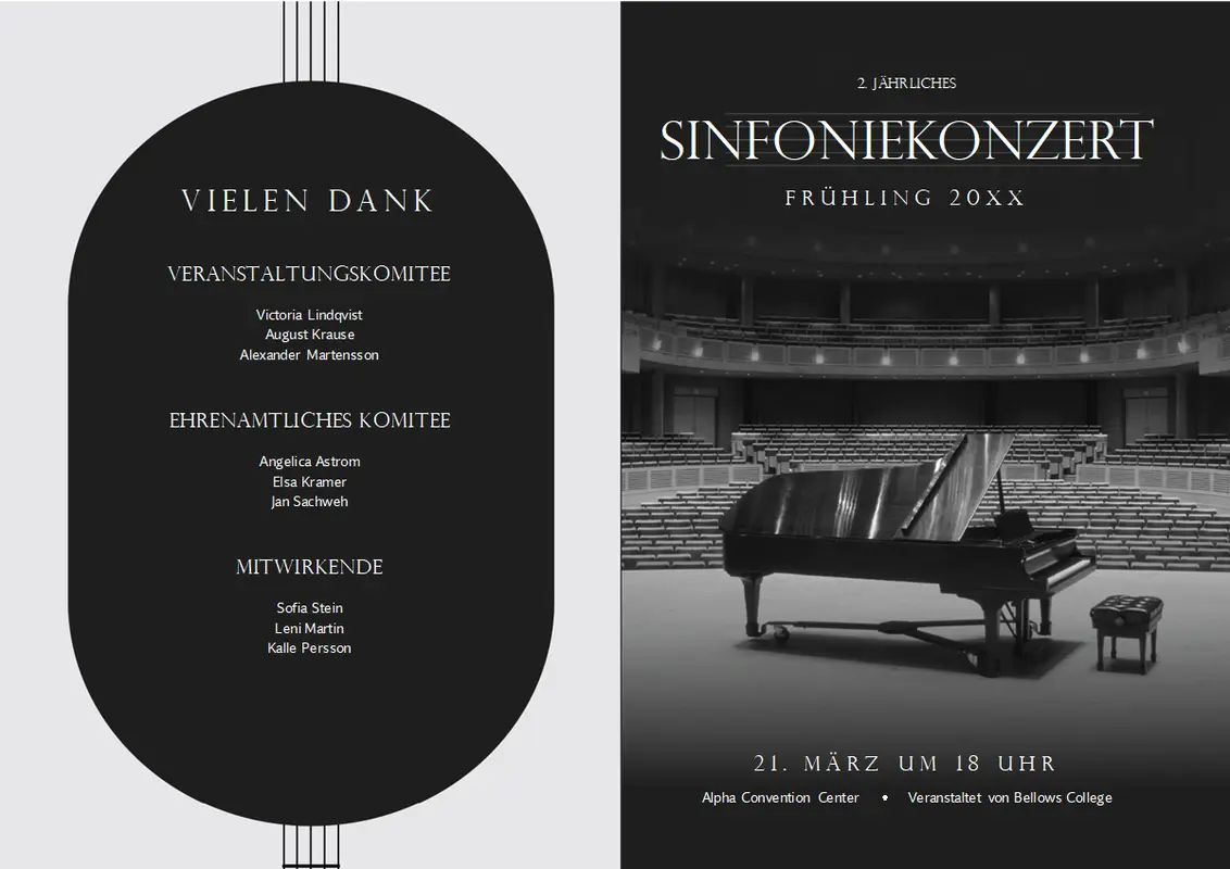 Konzertprogramm modern simple