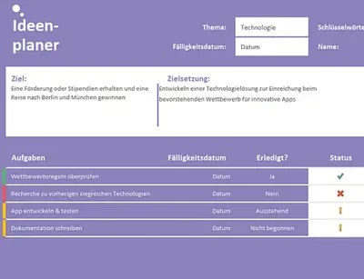 Ideenplaner (Aufgaben) modern-simple