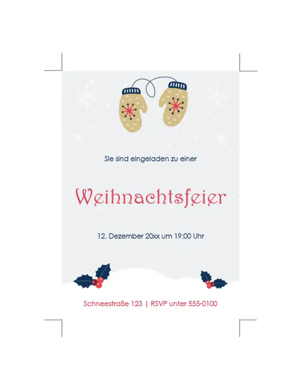 Einladungen zur Weihnachtsfeier whimsical