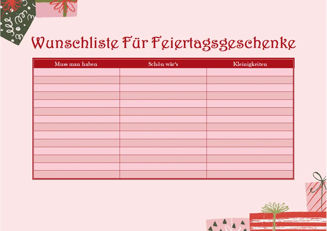 Wunschzettel für Erwachsene whimsical color block