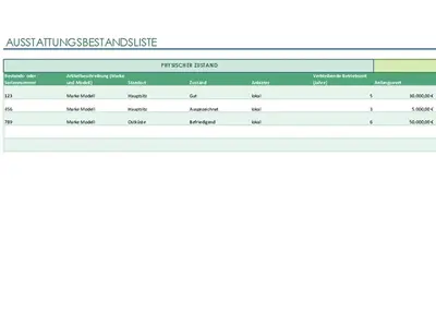 Ausstattungsbestandsliste