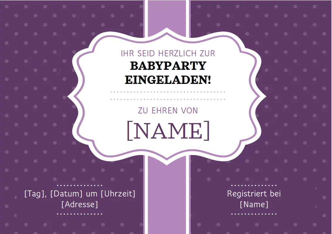 Einladung für Babyparty vintage retro