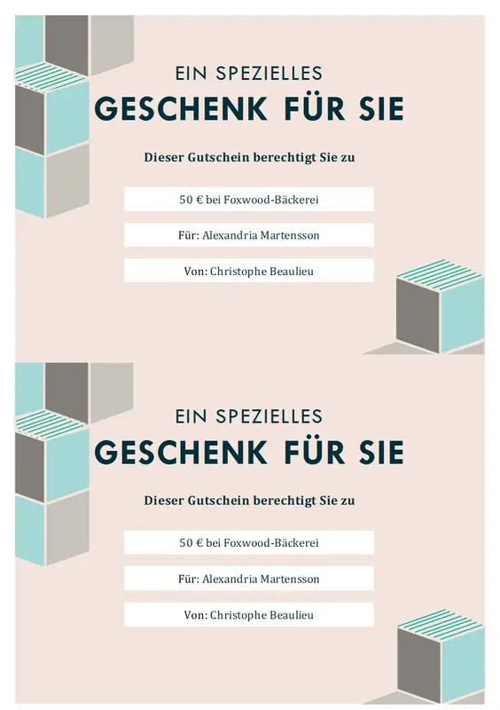 Geschenkgutschein modern-geometric