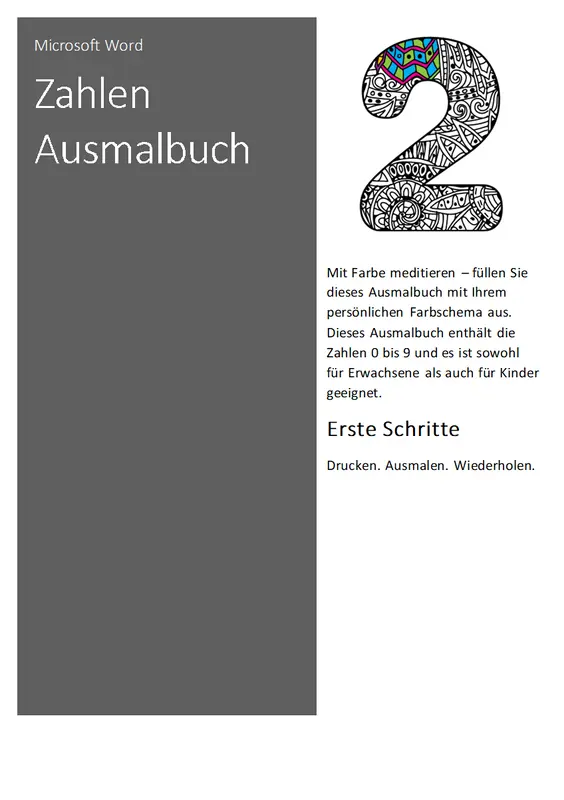 Malen nach Zahlen – Ausmalbuch organic boho