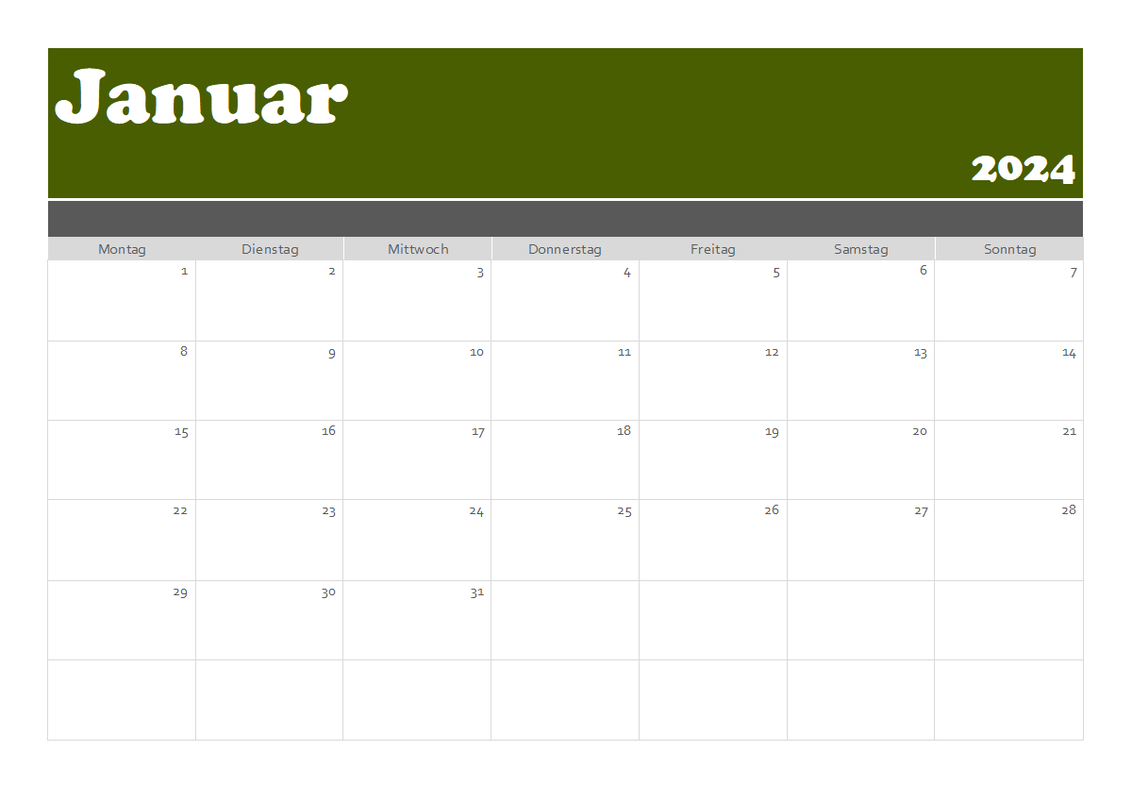 Bannerkalender green modern-simple