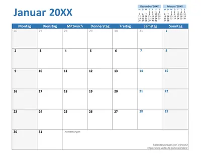 Benutzerdefinierter Kalender für beliebiges Jahr modern-simple