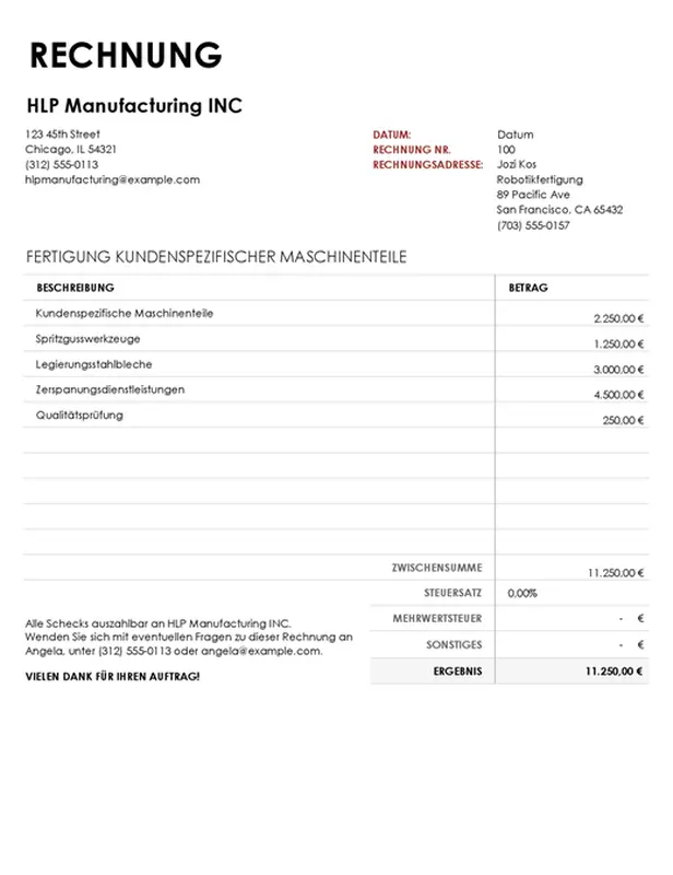 Einfache Geschäftsrechnung modern simple